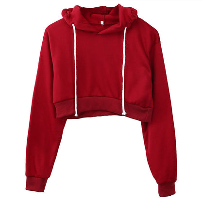 Crop Top Drawstring Hoodie