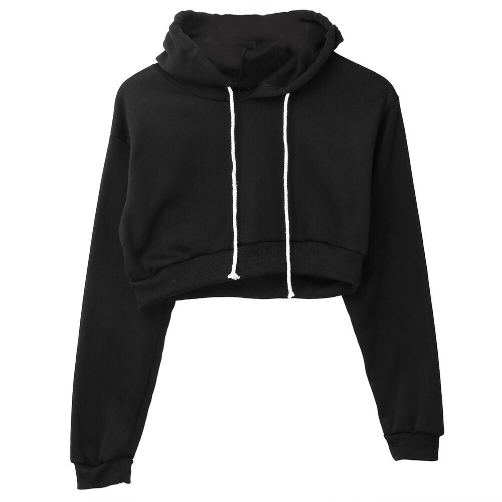 Crop Top Drawstring Hoodie