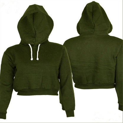 Crop Top Drawstring Hoodie