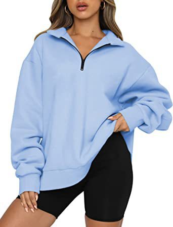 Zip Turndown Collar Hoodie