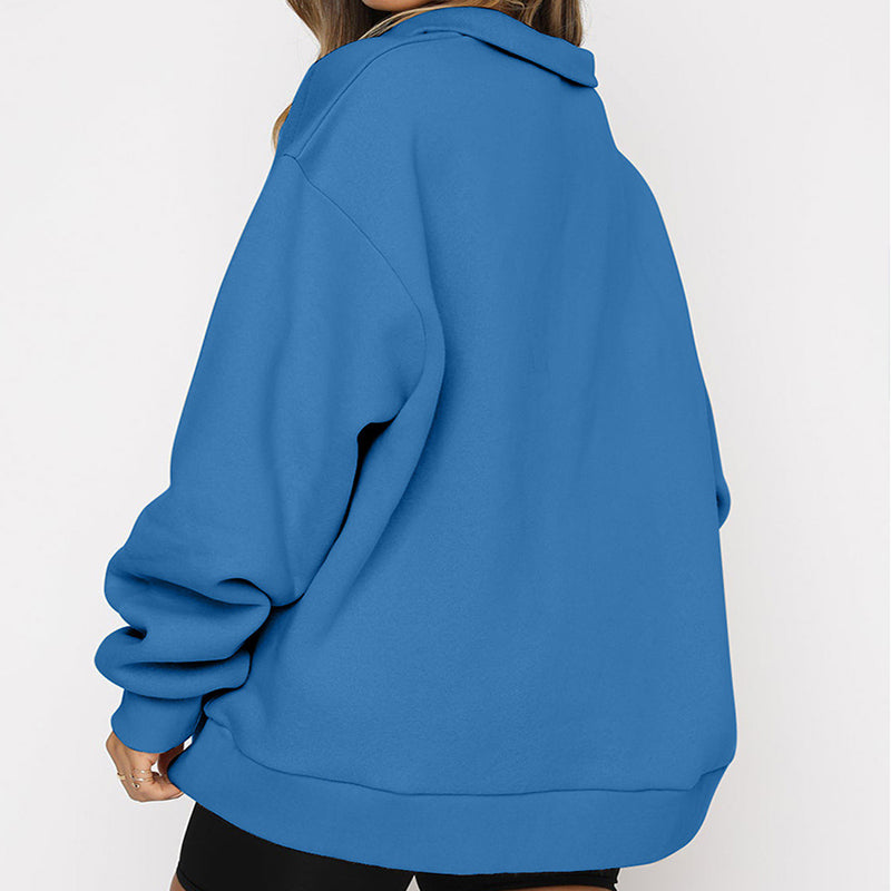 Zip Turndown Collar Hoodie