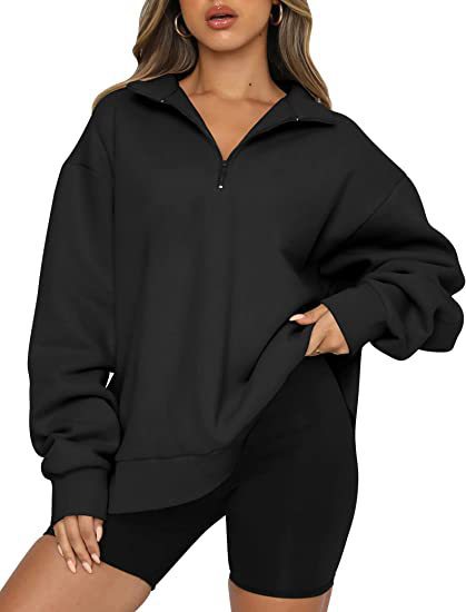 Zip Turndown Collar Hoodie