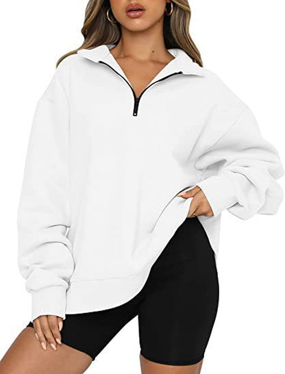 Zip Turndown Collar Hoodie