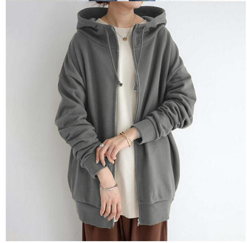 Fuzzy Long Hoodie with Full Length Zipper