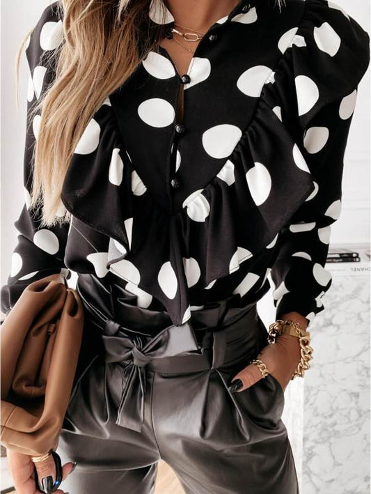 Polka Dot Long Sleeve Blouse