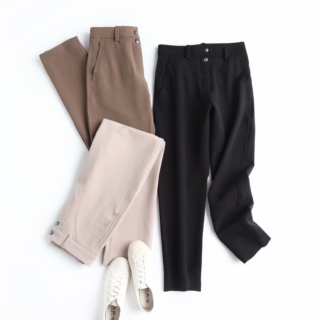 Straight Cut Casual Trousers