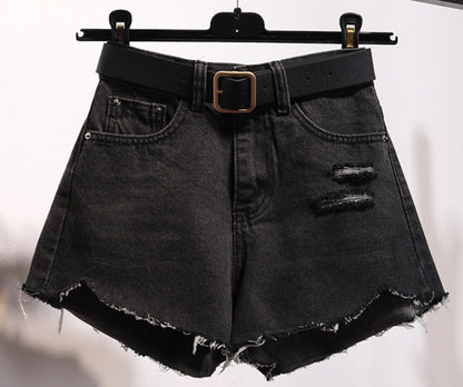 Irregular Cut Denim Shorts