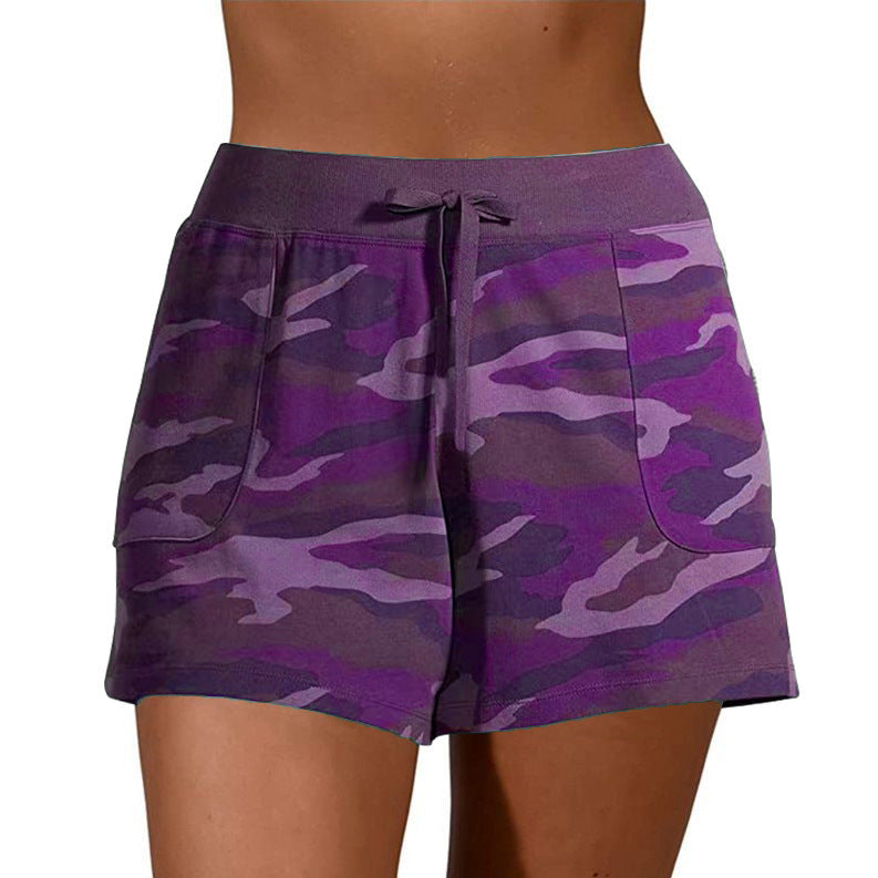 Camouflage Lace-Up Casual Shorts