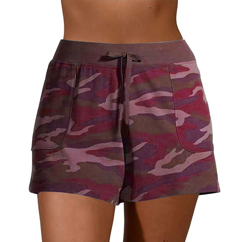 Camouflage Lace-Up Casual Shorts