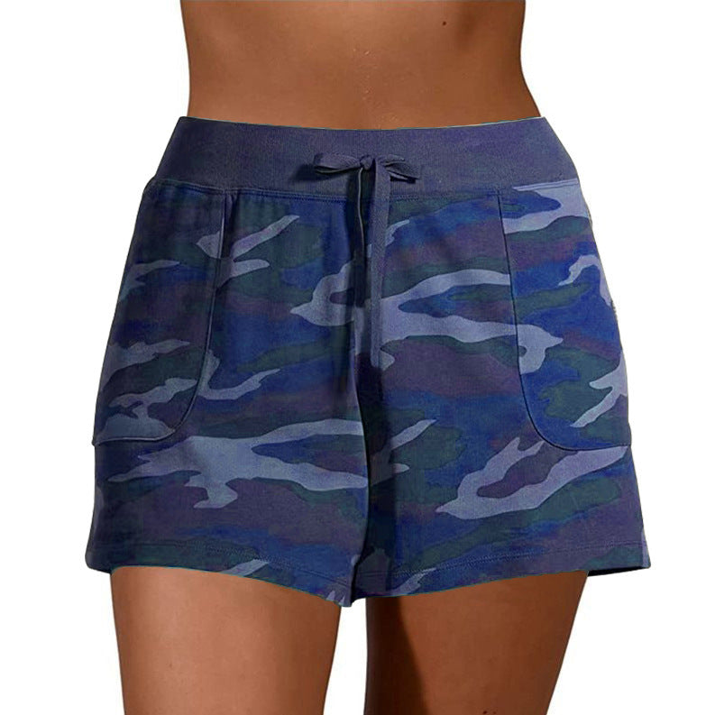 Camouflage Lace-Up Casual Shorts