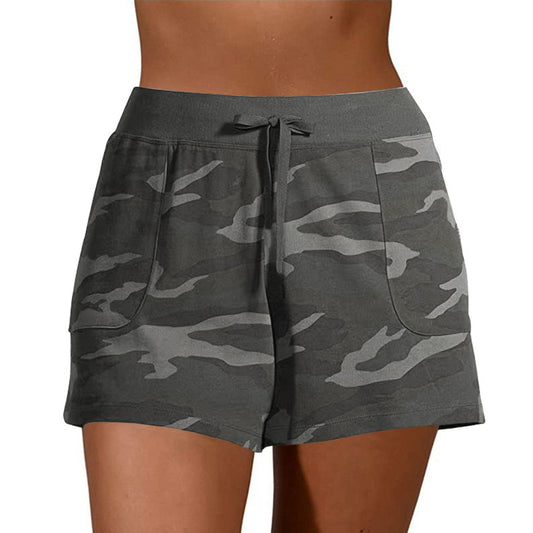 Camouflage Lace-Up Casual Shorts