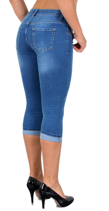 Cropped Denim Pants