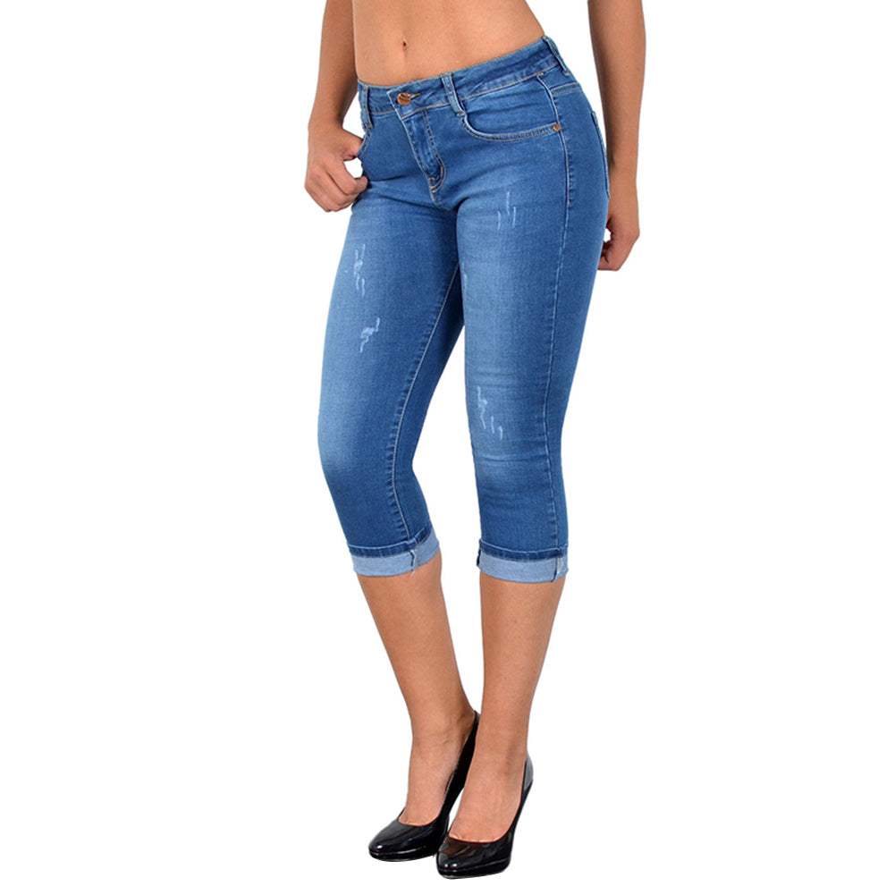 Cropped Denim Pants