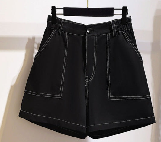 Plus Size Loose Cut Cotton Shorts