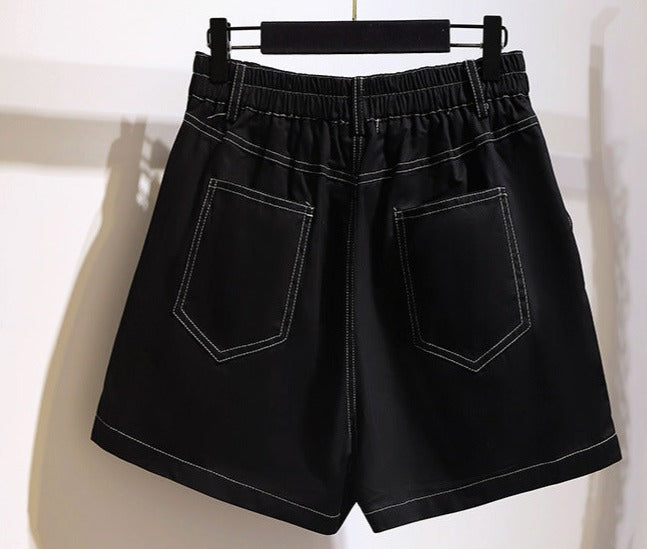 Plus Size Loose Cut Cotton Shorts