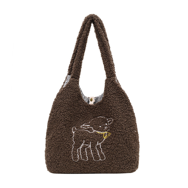 Fleece Lamb Shoulder Bag