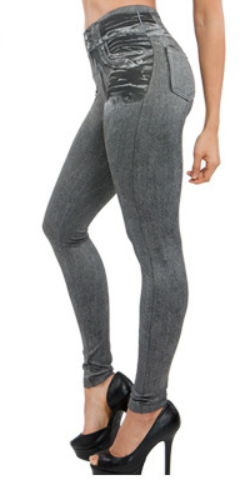 Fake Pocket Skinny Denim Leggings