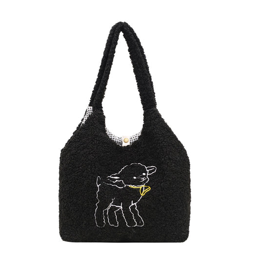 Fleece Lamb Shoulder Bag