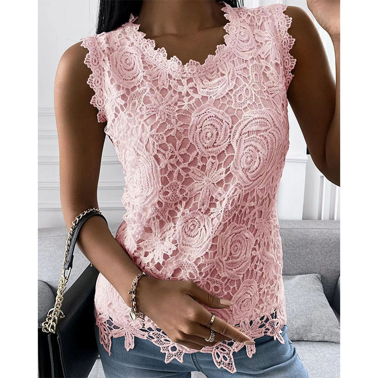 Flowers Lace Summer Tank Top