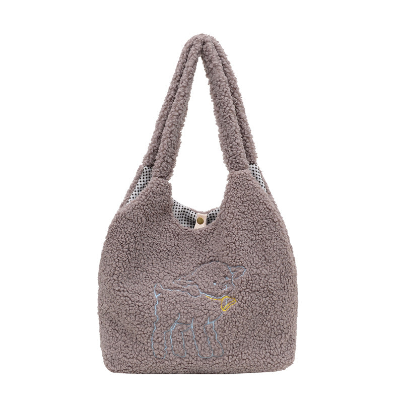 Fleece Lamb Shoulder Bag