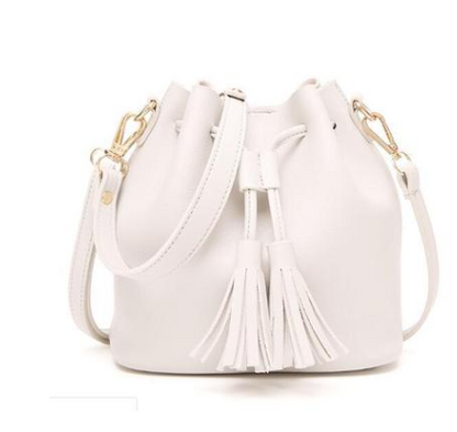 Leather Drawstring Bucket Bag