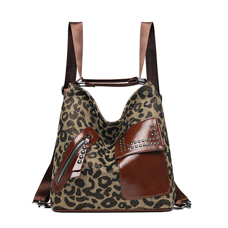 Rivet Design Leopard Bag