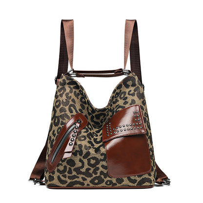 Rivet Design Leopard Bag