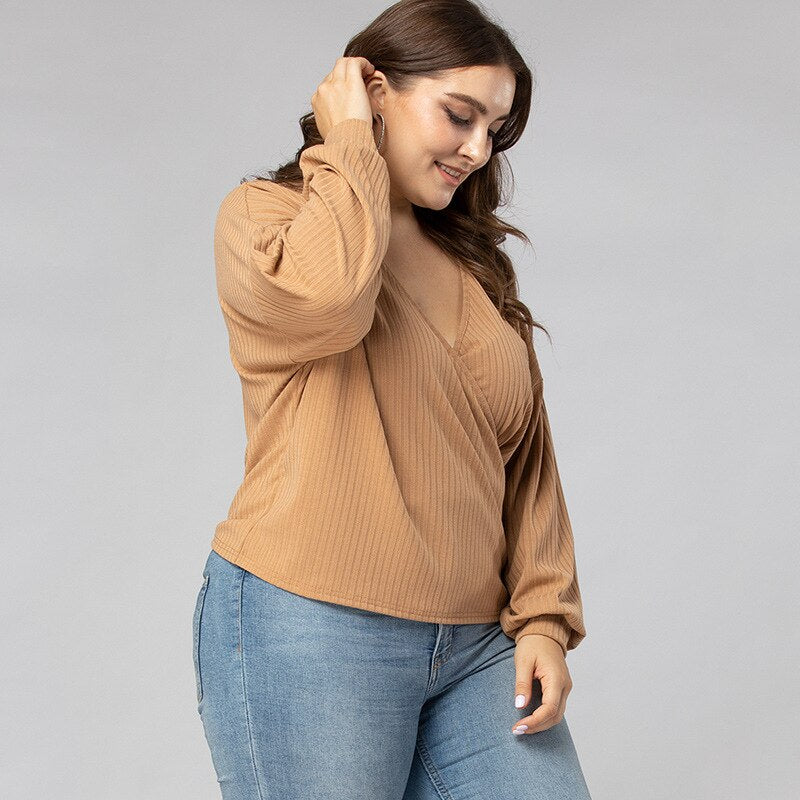 Plus Size V-Neck Top