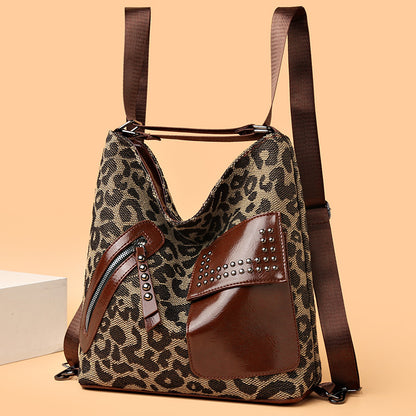 Rivet Design Leopard Bag