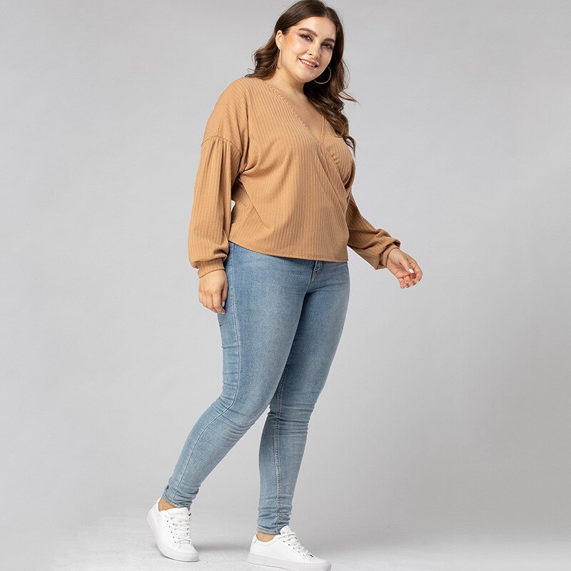 Plus Size V-Neck Top