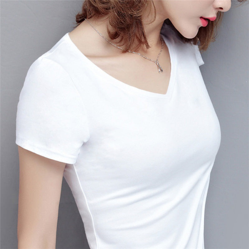 Basic V-Neck Cotton T-shirt