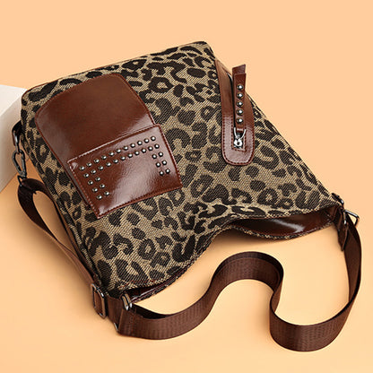 Rivet Design Leopard Bag