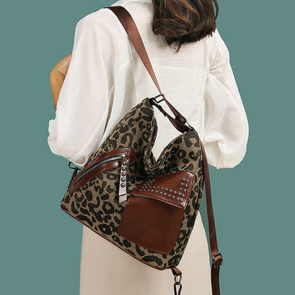 Rivet Design Leopard Bag