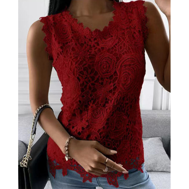 Flowers Lace Summer Tank Top