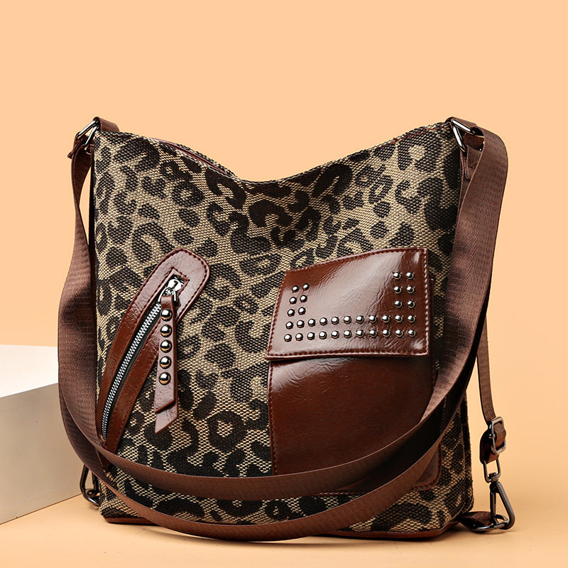 Rivet Design Leopard Bag